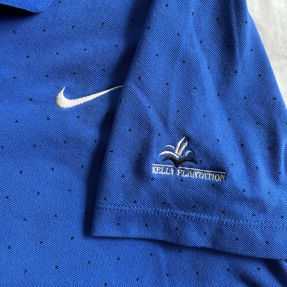 Nike Golf Dri Fit Men's Polo Shirt Size L Dotted Dark Short Sleeve - Picture 4 of 6